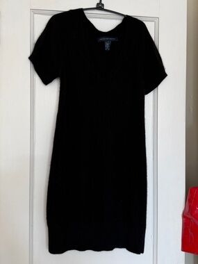 French Connection Black V-Neck Sweater Dress - Small